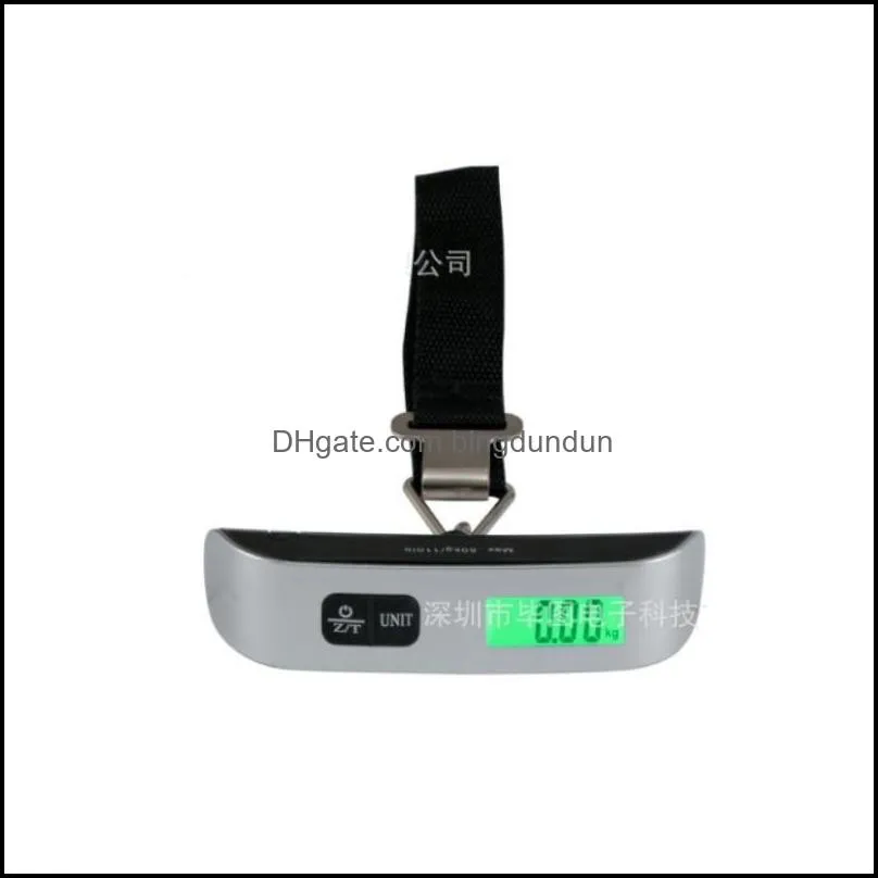 fashion hot portable lcd display electronic hanging digital luggage weighting scale 50kgx10g 50kg /110lb weight scales 166 g2