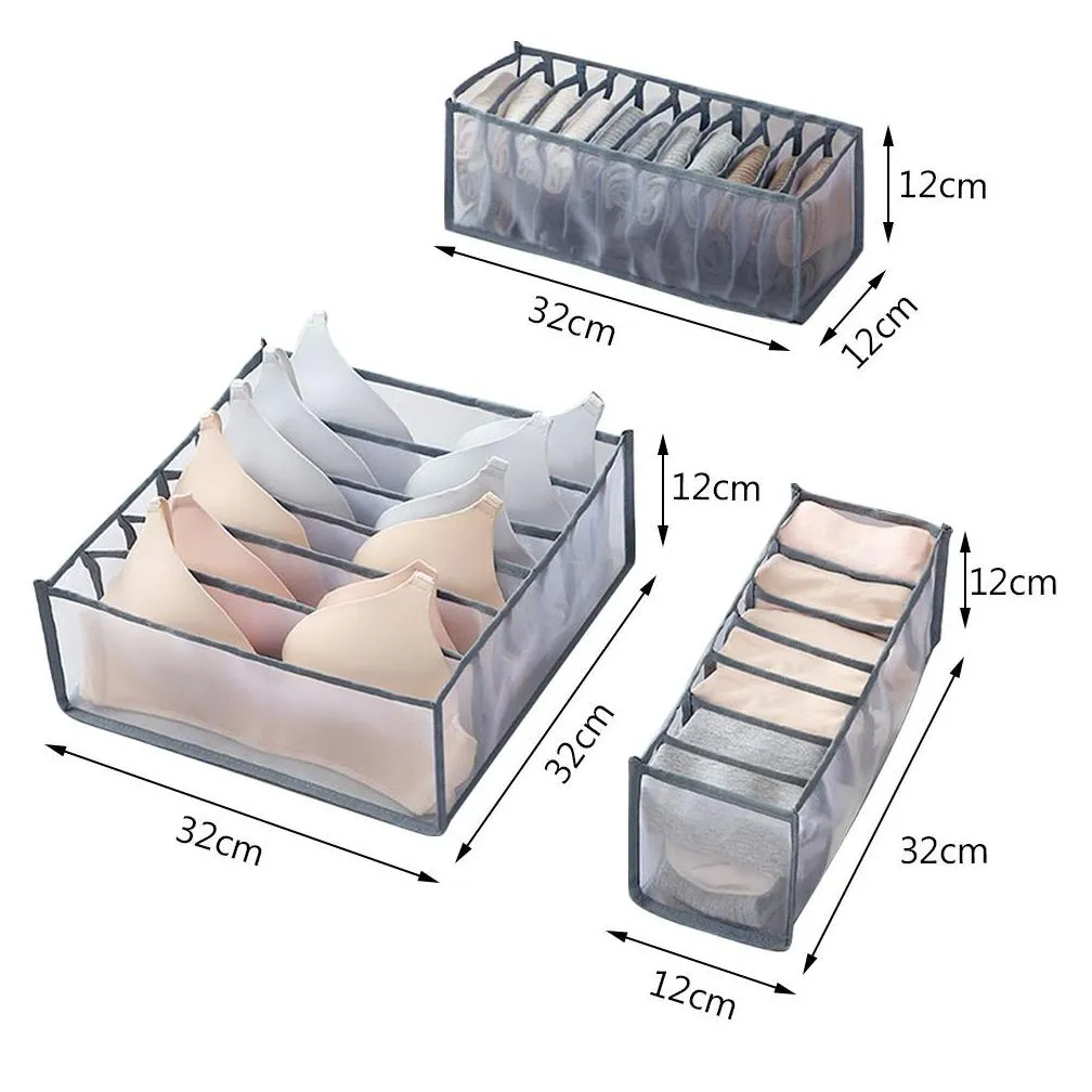 foldable storage boxes underwear bra panty socks organizer stored box drawer closet scarves organizers nylon divider bags yl0336