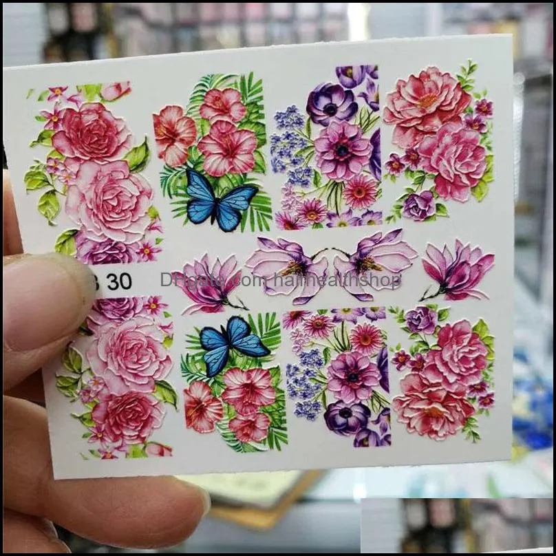 1 sheet acrylic engraved 3d diy flower nail sticker embossed patterns nail water slide decals decorations