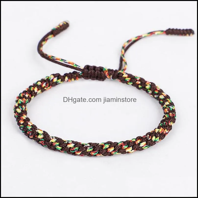 handmade knots rope bracelet multi color bohemian tibetan woven rope bracelet lucky rope braided bracelets for women men jewelry