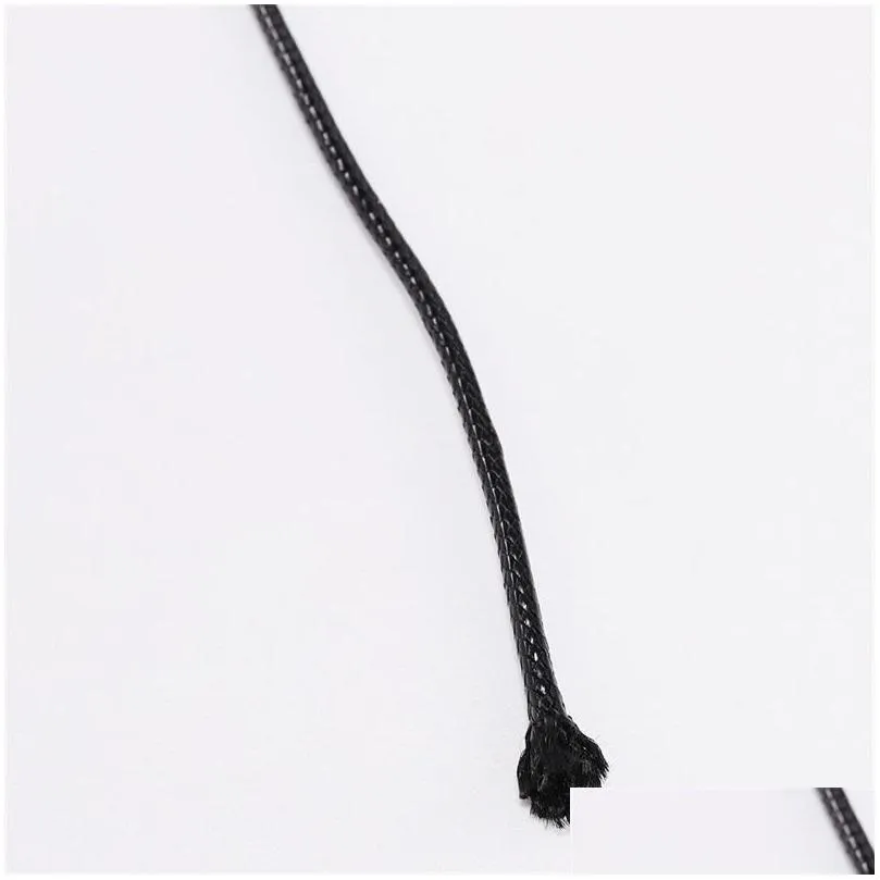 10m/lot dia 0.5mm2mm black waxed cotton cord waxed thread cord string strap necklace rope for jewelry making supplies wholesale 1531