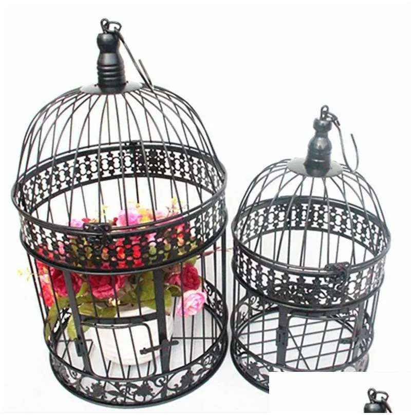 decorative objects figurines modern metal bird cage european wrought iron wedding decoration flower ornaments pot succulent