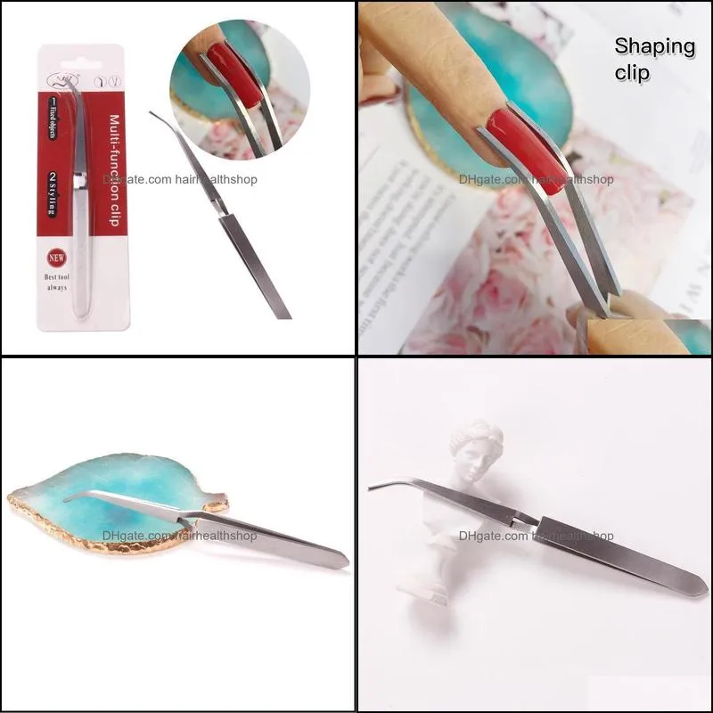 nail art equipment 1pc tweezers stainless steel shaping clip crystal special convenient fixed beauty toolsnail