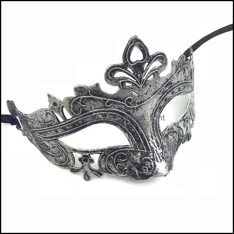 retro greco roman mens mask for mardi gras gladiator masquerade vintage golden/silver mask silver carnival halloween half face masks