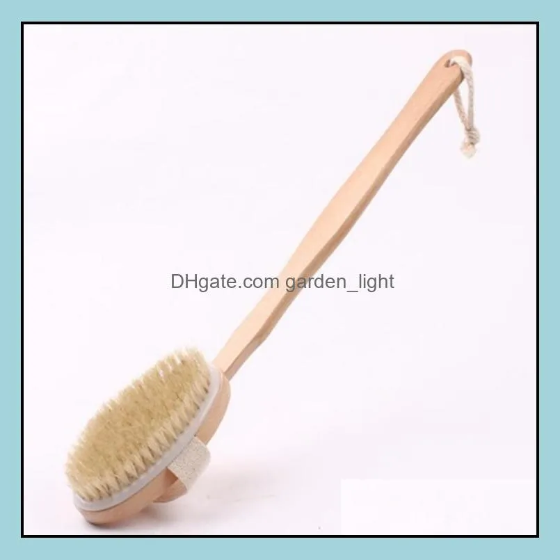  dismountable long handle bath body shower reach back bristle cleaning scrubber spa rrf12430