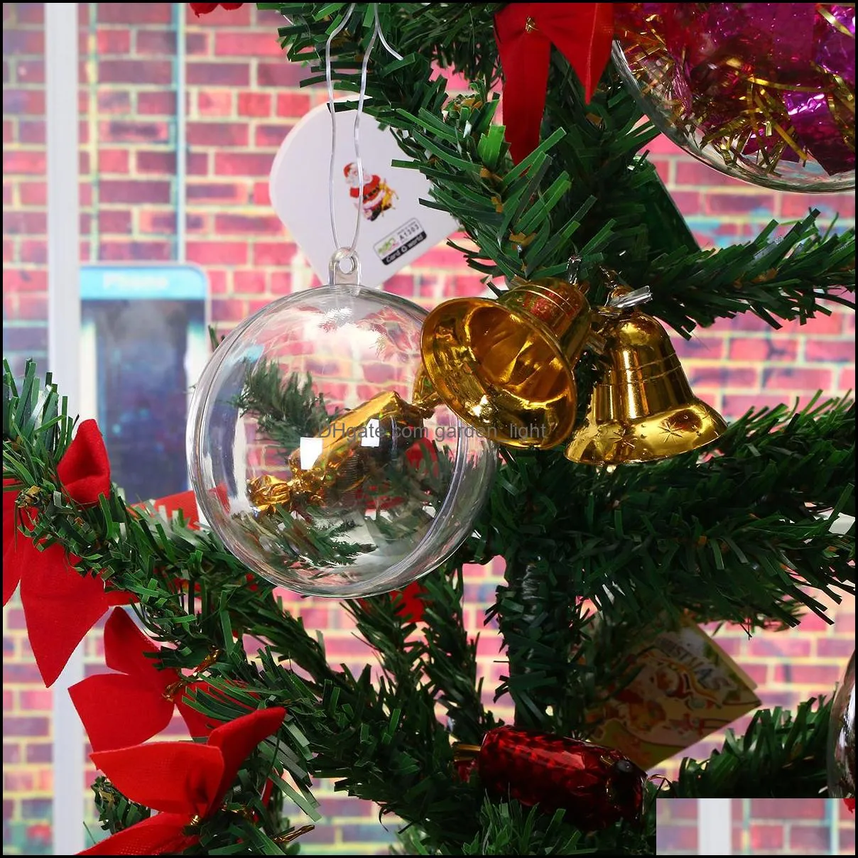 transparent clear fillable candy snack ball box xmas ornament tree favor gift 5cm/6cm/7cm/8cm