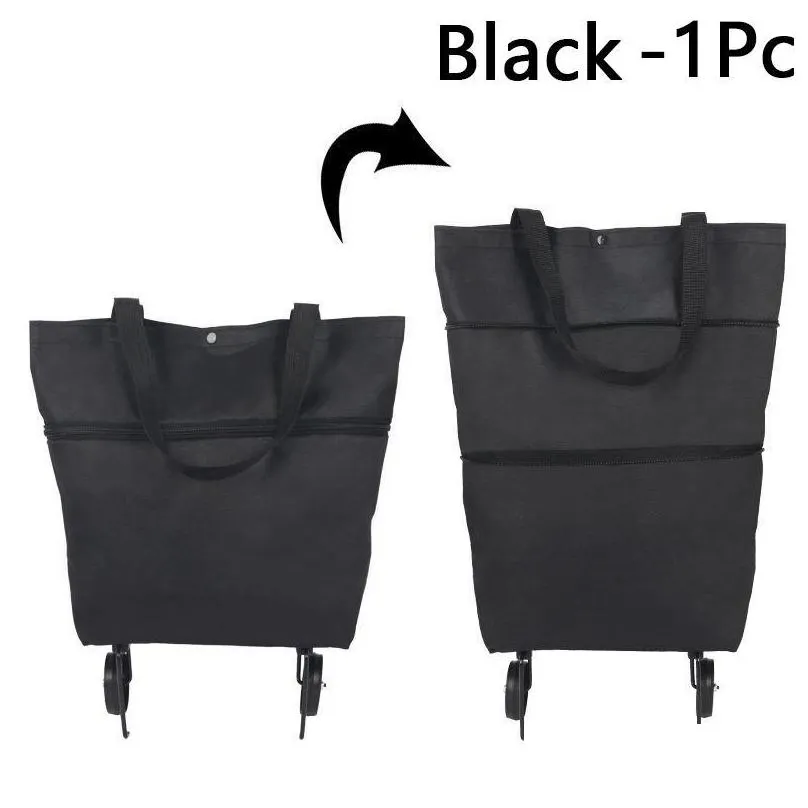 storage bags foldable shopping bag trolley cart with wheels grocery reusable eco large organizer waterproof basket