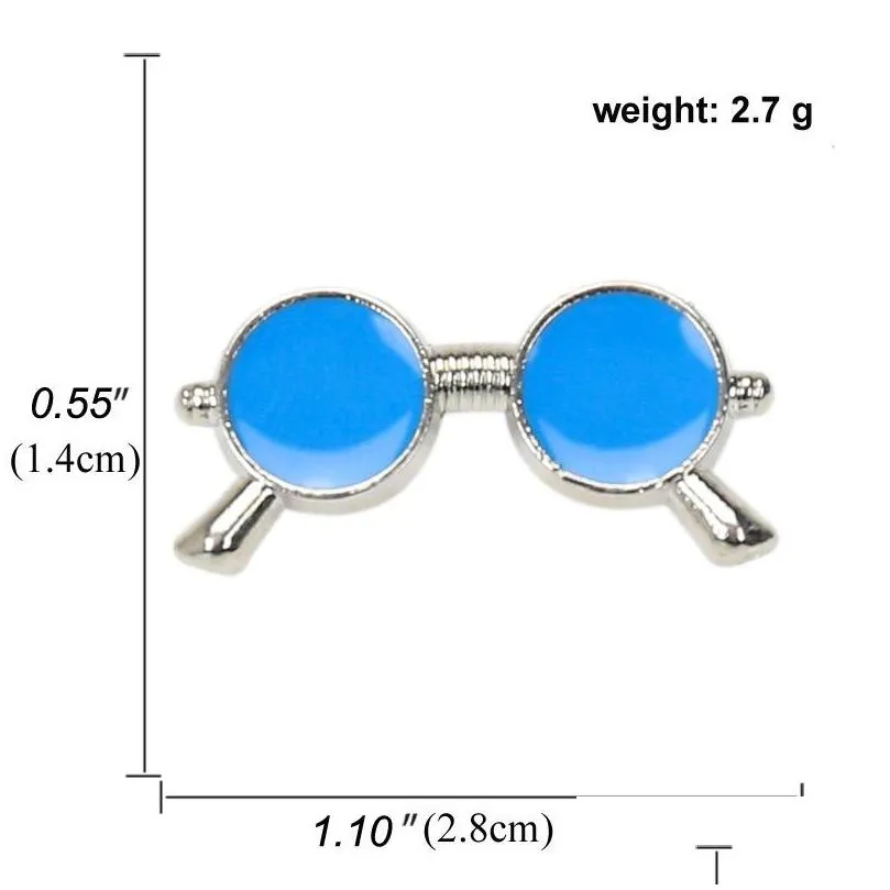 korean colored lapel pin brooches cartoon sunglasses plated silver badge colorful glasses brooch funny jewelry wholesale 1 4dr e3