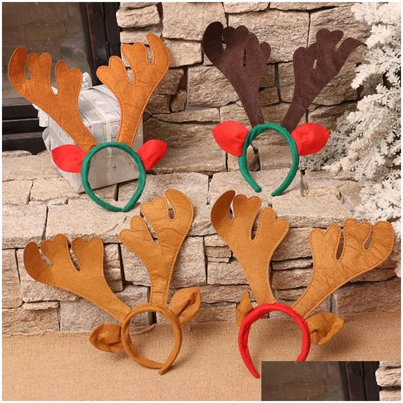christmas decorations ears antlers nonwoven headband birthday partys holiday party props supplies wh0010