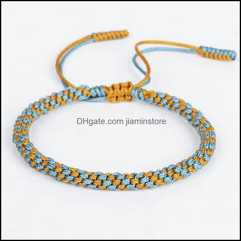 handmade knots rope bracelet multi color bohemian tibetan woven rope bracelet lucky rope braided bracelets for women men jewelry