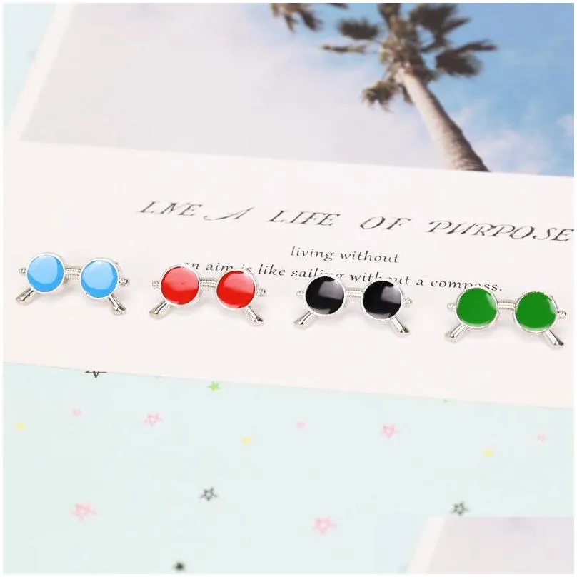 korean colored lapel pin brooches cartoon sunglasses plated silver badge colorful glasses brooch funny jewelry wholesale 1 4dr e3