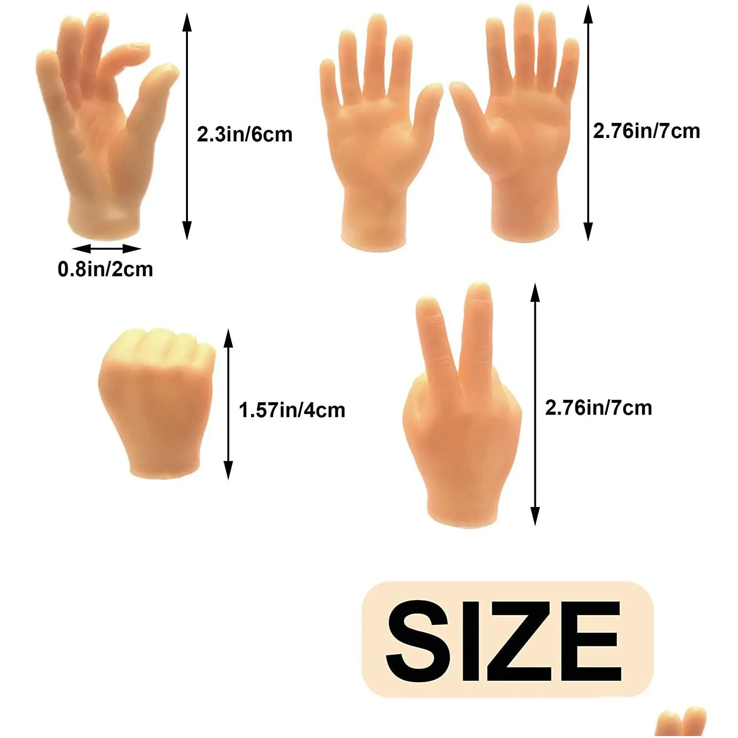 novelty game tiny finger hands toys 10 pack little rubber flat style mini realistic