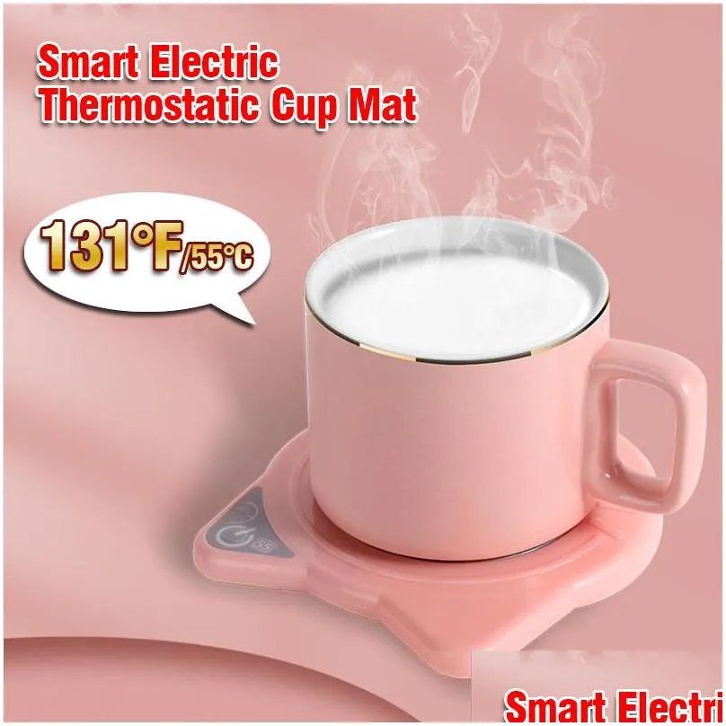 131ﾰf/55ﾰc constant temperature coffee mug warmer heating coaster electric coffee tea warmer cup thermostatic cup mat gift set yl0199