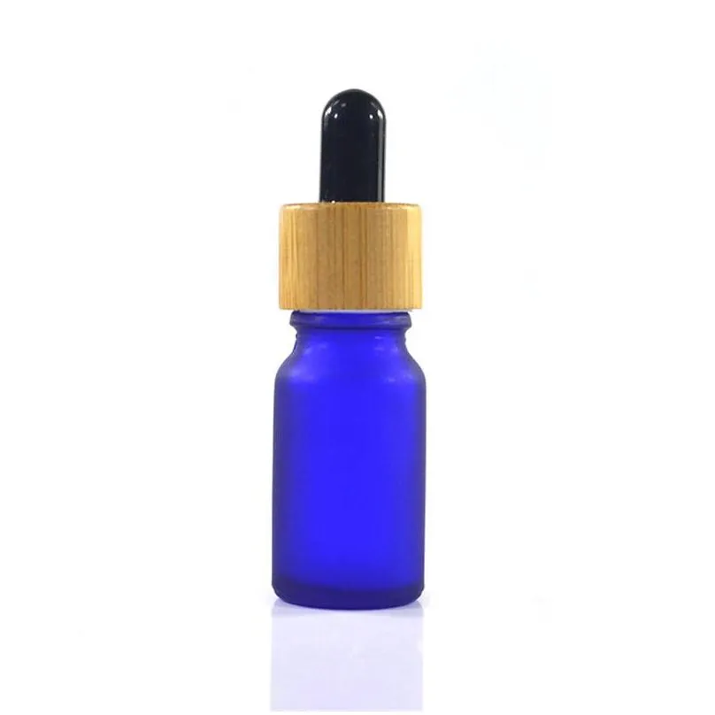  oil glass dropper bottle with bamboo lid bamboo serum bottle frosted green blue amber clear 10ml 15ml 20 30ml 50ml