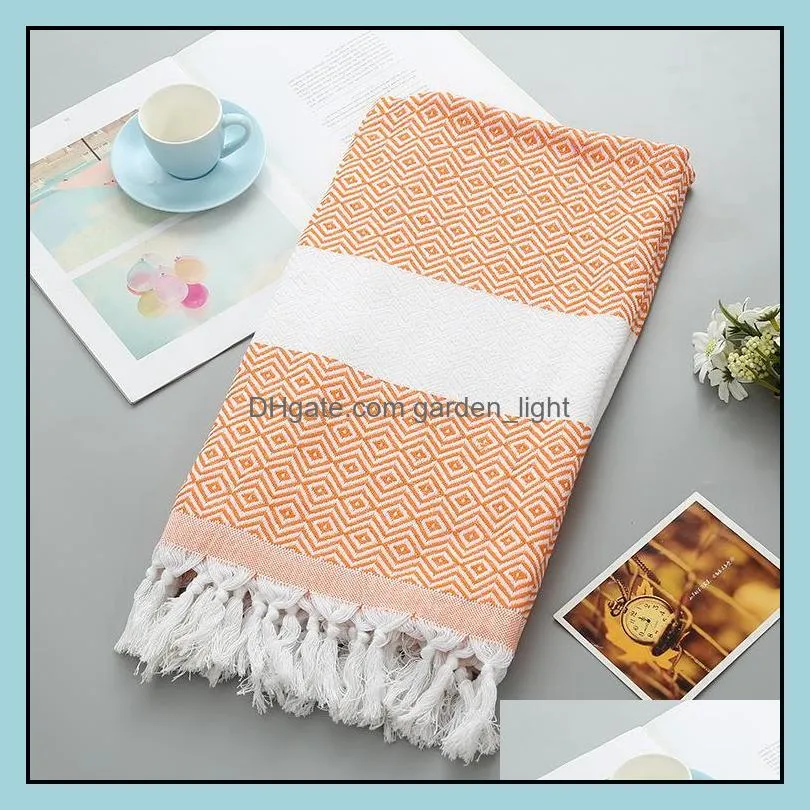  turkish beach towel wholesale tassel cotton fabric adults geometric pattern high quality summer bath towels rrd13055