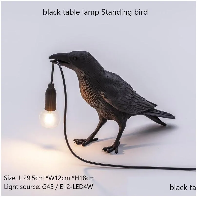 bird table lamp italian seletti light bird led desk lamp animal lucky bird living room bedroom bedside lamp home decor fixtures 1020