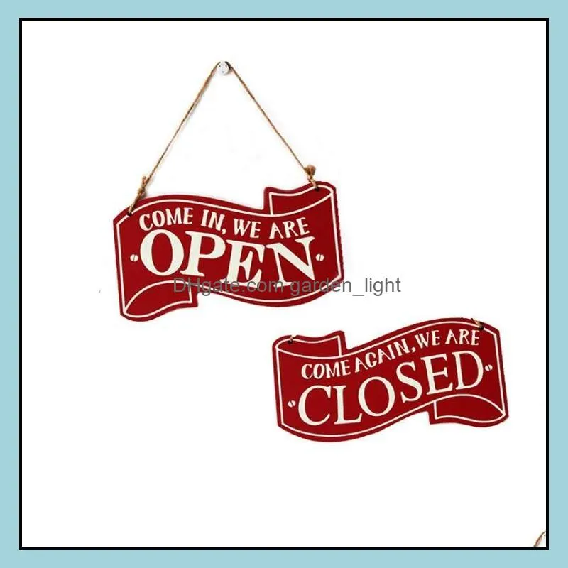 wooden open closed sign novelty items coffee shops wood hanging double sided vintage business signs for shop door window rrb14967