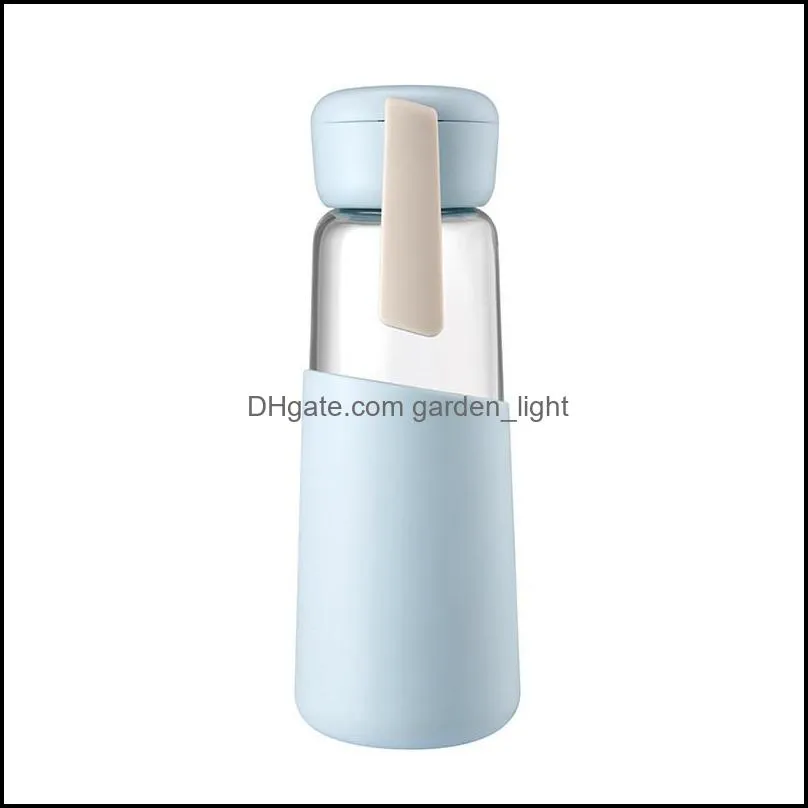 glass water bottle silicone cover sport drinking coffee water bottles ins travel glass tumbler bottles 400ml