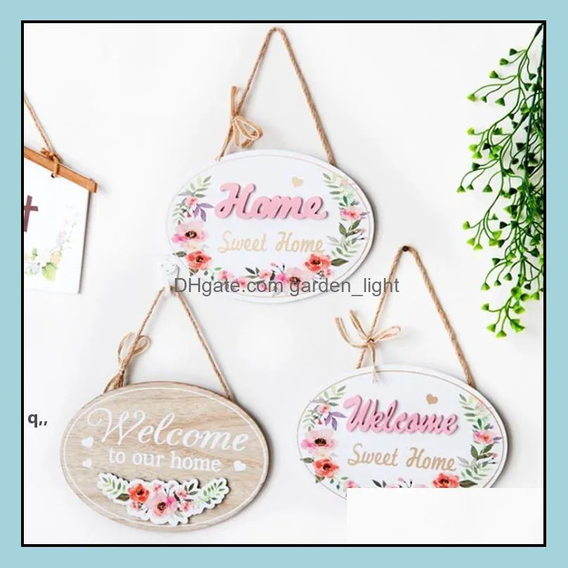 welcome to our home wooden sign novelty items hanging decoration 3 colors rustic farmhouse front porch signs decor rrb14968