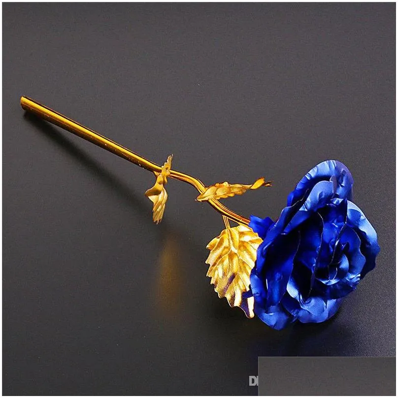 fashion 24k gold foil plated rose creative gifts lasts forever rose for lovers wedding christmas valentines day present home decoration