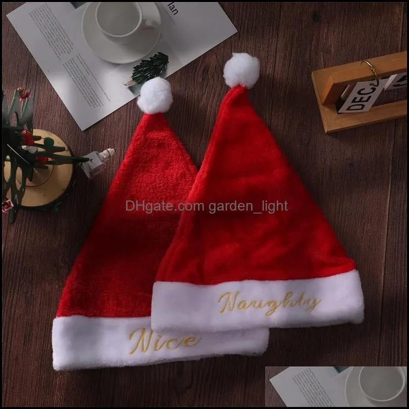 christmas hat for adults embroidered naughty and nice xmas year holiday santa hats