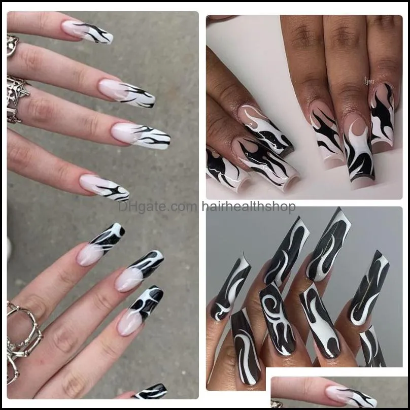 stickers decals tribal flame nail black white fire butterfly star flower geometric line gel polished manicure decoration