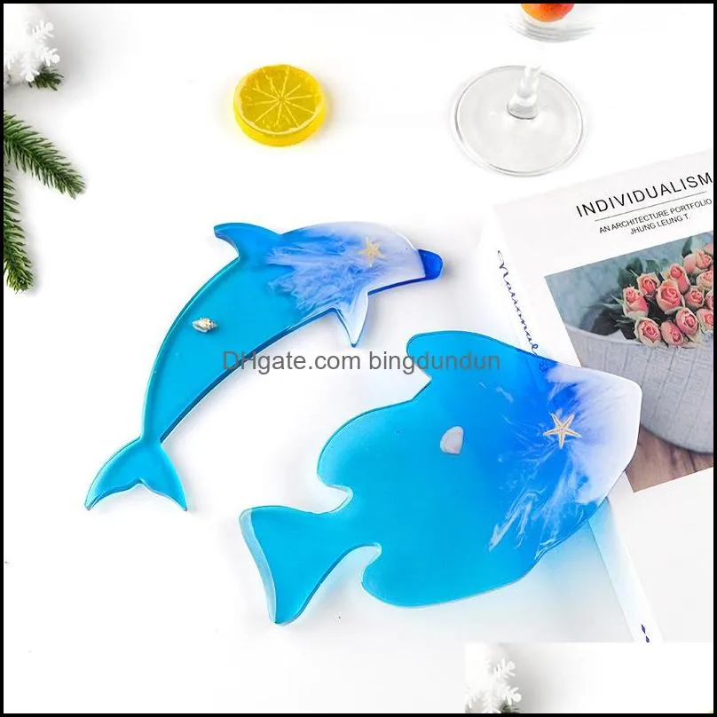 diy turtle crystal drop mold marine animal coaster mold silicone resin combination set craft tools 9038 244 g2