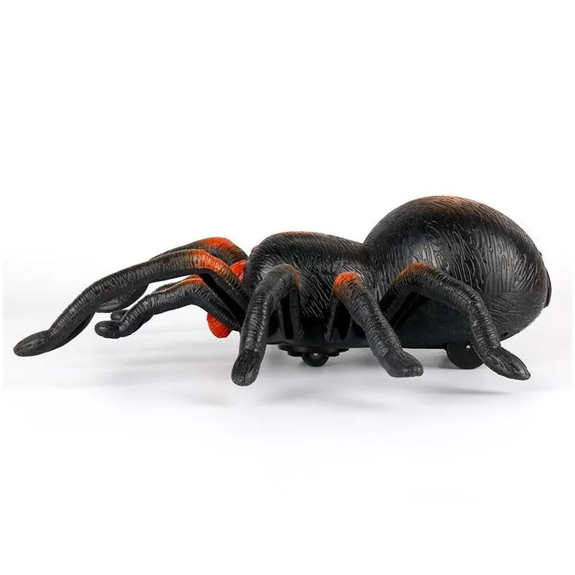 2chs remote control spider animal toys tarantula simulation red infrared rc creepy led eyes