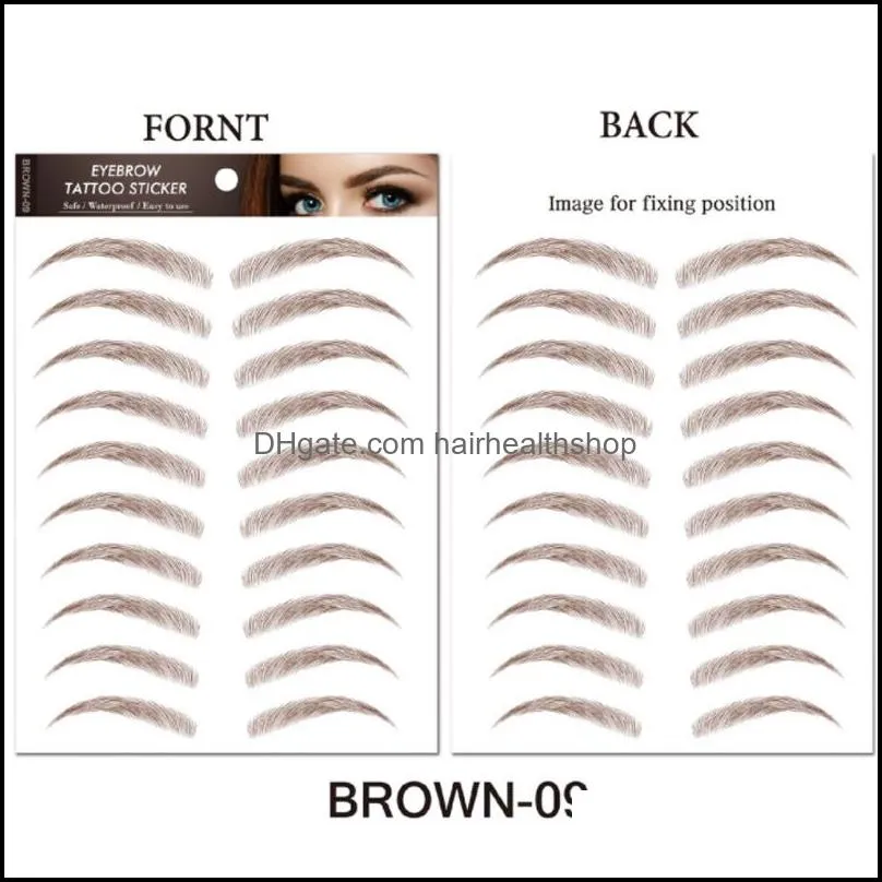 waterproof eyebrow tattoos stickers hairlike eyebrow transfer sticker grooming shaping in arch style for women and girls