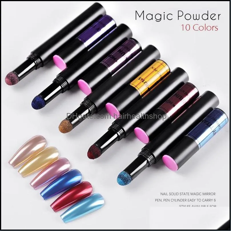 home lazy nail polish glue pen manicure air cushion magic pen air cushion magic mirror powder laser gold and silver pen solid