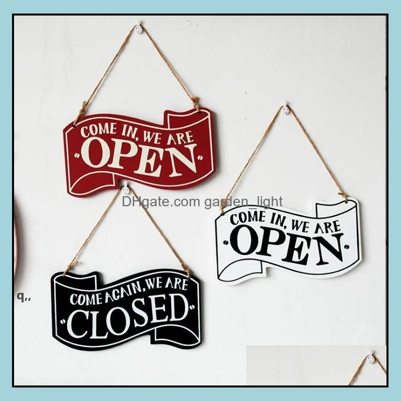 wooden open closed sign novelty items coffee shops wood hanging double sided vintage business signs for shop door window rrb14967