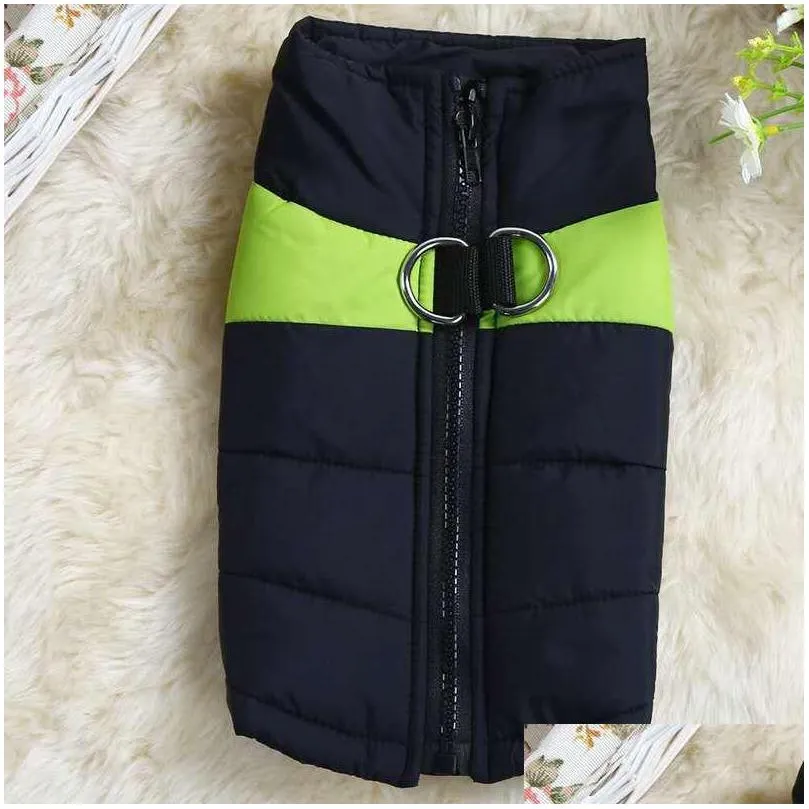 dog apparel autumn winter dogs warm waistcoat pets vests coats with leashes rings pet drop ship wh0005