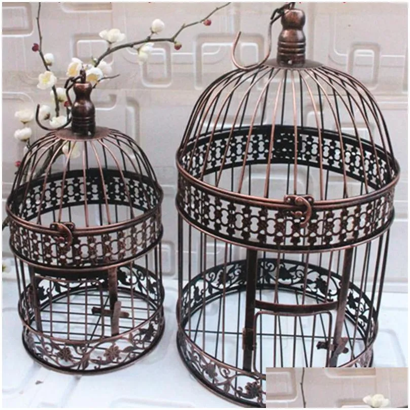 decorative objects figurines modern metal bird cage european wrought iron wedding decoration flower ornaments pot succulent