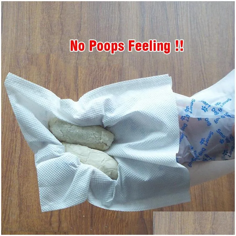 doublelayer poops picking bag outdoor portable collection pet poop picker disposable dog excrement shit picking garbage cleaning bag