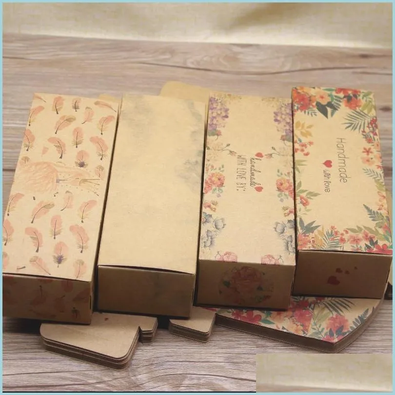 rectagnle gift packaging box marble pattern present accessory packing container white kraft wedding party tea leaf boxes