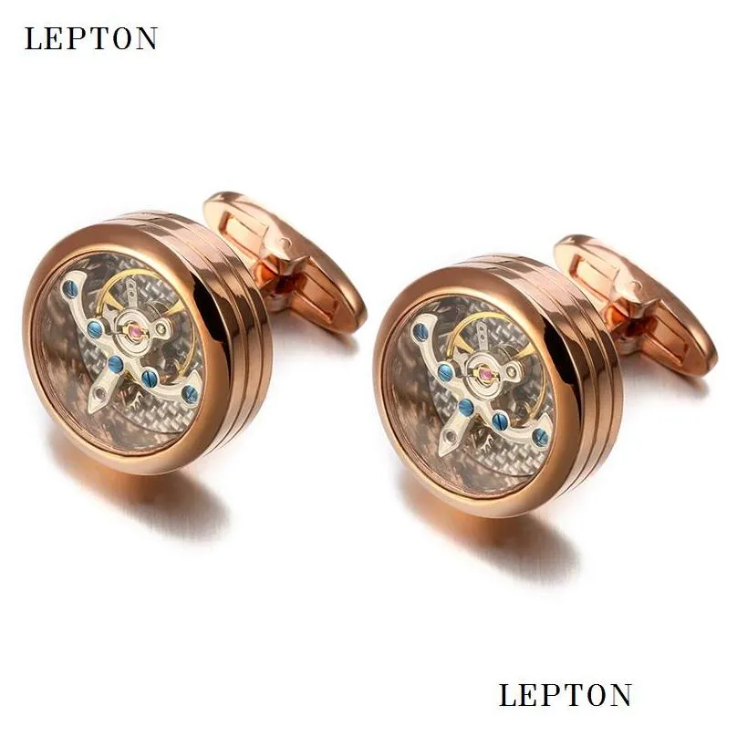 high quality movement tourbillon cufflinks for mens wedding groom mechanical watch steampunk gear cufflinks relojes gemelos t190701