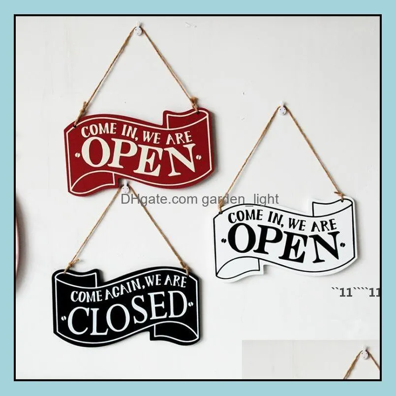 wooden open closed sign novelty items coffee shops wood hanging double sided vintage business signs for shop door window rra12881