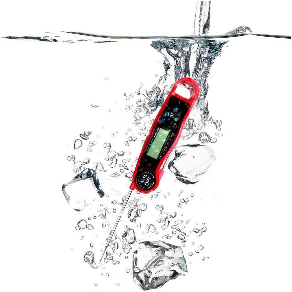 food thermometer waterproof digital kitchen meat water milk cooking folding probe bbq baking electronic oven calibration temperature