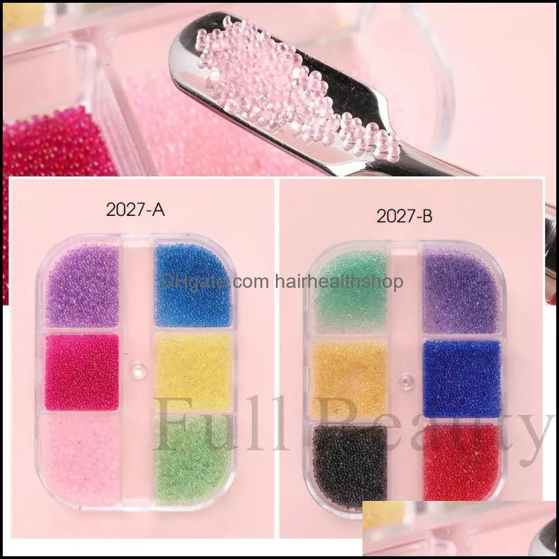 nail art decorations grids mixed color caviar beads 3d crystal micro glass balls charms diy crafts manicure accessories sa2027nail