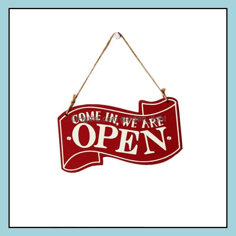 wooden open closed sign novelty items coffee shops wood hanging double sided vintage business signs for shop door window rrb14967