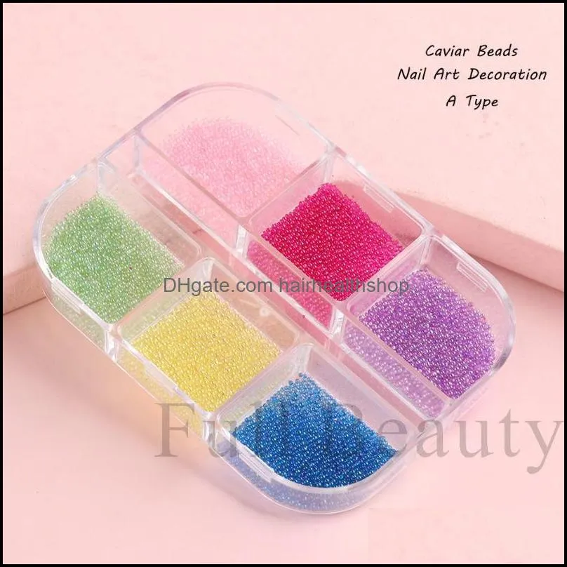 nail art decorations grids mixed color caviar beads 3d crystal micro glass balls charms diy crafts manicure accessories sa2027nail