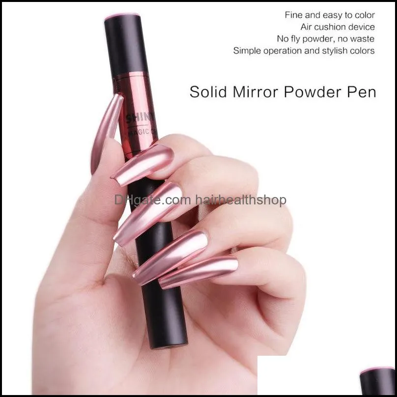 home lazy nail polish glue pen manicure air cushion magic pen air cushion magic mirror powder laser gold and silver pen solid