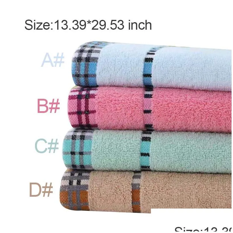 simple plaid towel 32 strands pure cotton adult thickened soft absorbent couple face towels multicolor optional wh0052