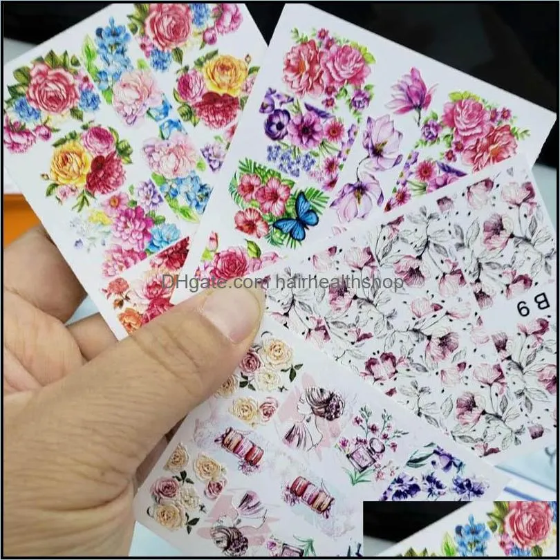 1 sheet acrylic engraved 3d diy flower nail sticker embossed patterns nail water slide decals decorations