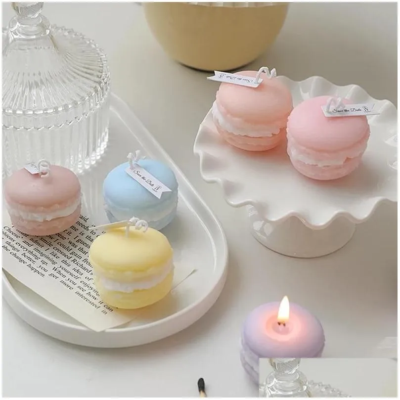 macaron 3d silicone hamburger candle mould scented soap mold handmade molds plaster resin clay making home christmas decoration