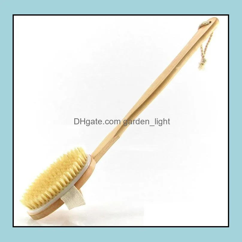  dismountable long handle bath body shower reach back bristle cleaning scrubber spa rrf12430