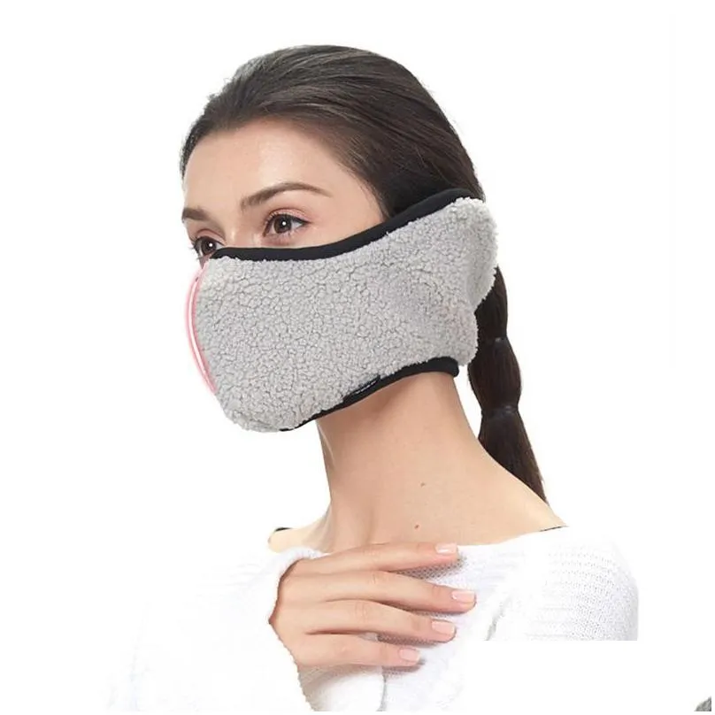 unisex earmuff teddy cashmere warm cotton allinclusive ear masks riding reusable washable breathable dustproof cold mask yl0080