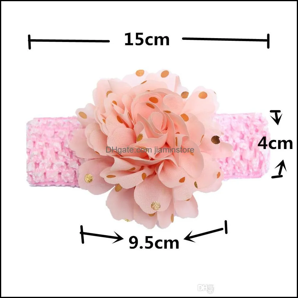 european and american fashion infant flower belt baby bronzing headdress hair jewelry kids mesh head belt children photo props