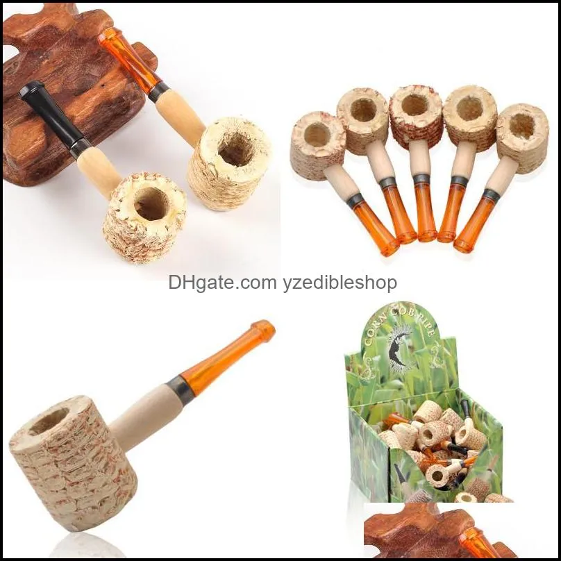 adult handmade portable corn pipe smoking accessories men natural corncob pipes arrival practical gadget arrival 1 16yd j2