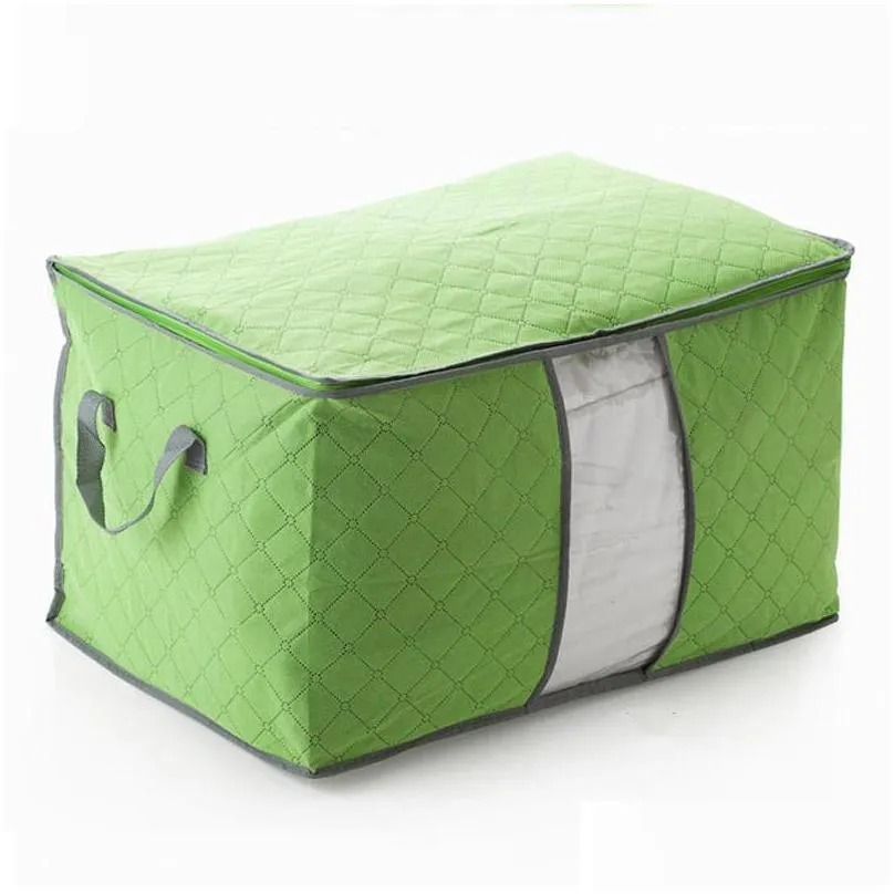 portable quilt storage bag non woven folding house room storage boxes clothing blanket pillow underbed bedding big organizer bags